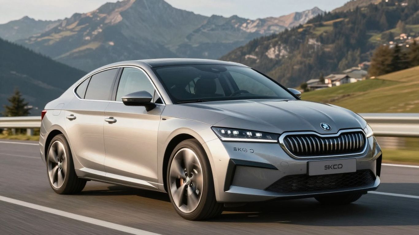 Skoda Epiq Sportwagen in Schweizer Alpenlandschaft