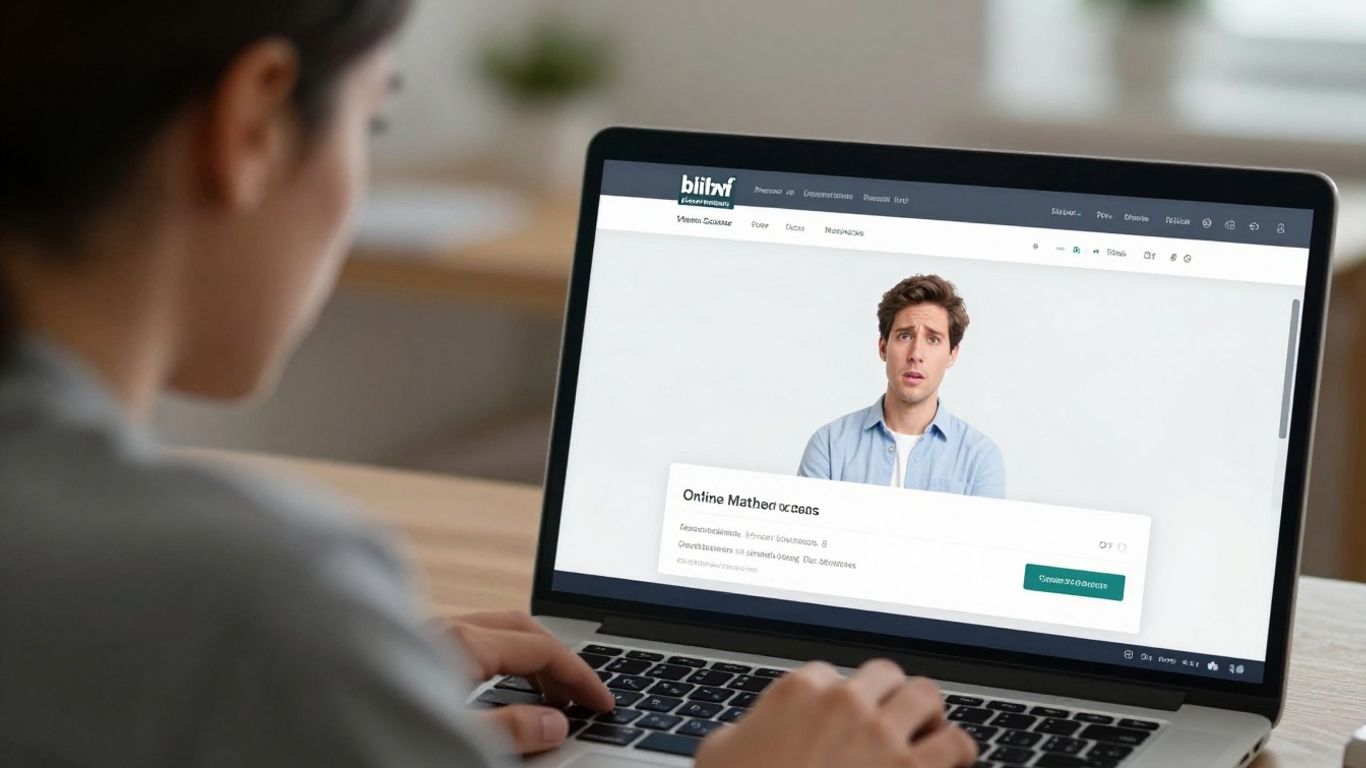 Person bekymret over computerskærm med online handel.