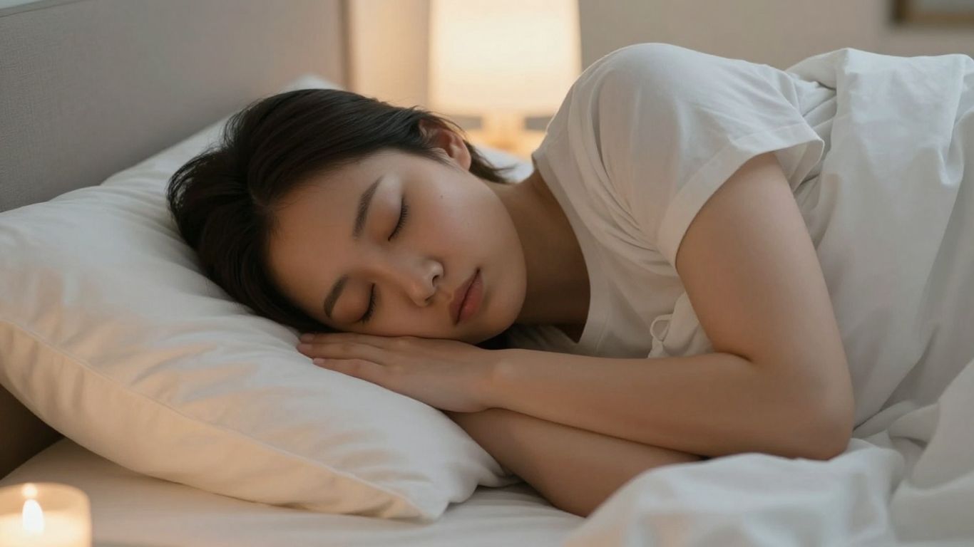 Person sleeping comfortably after shoulder surgery.