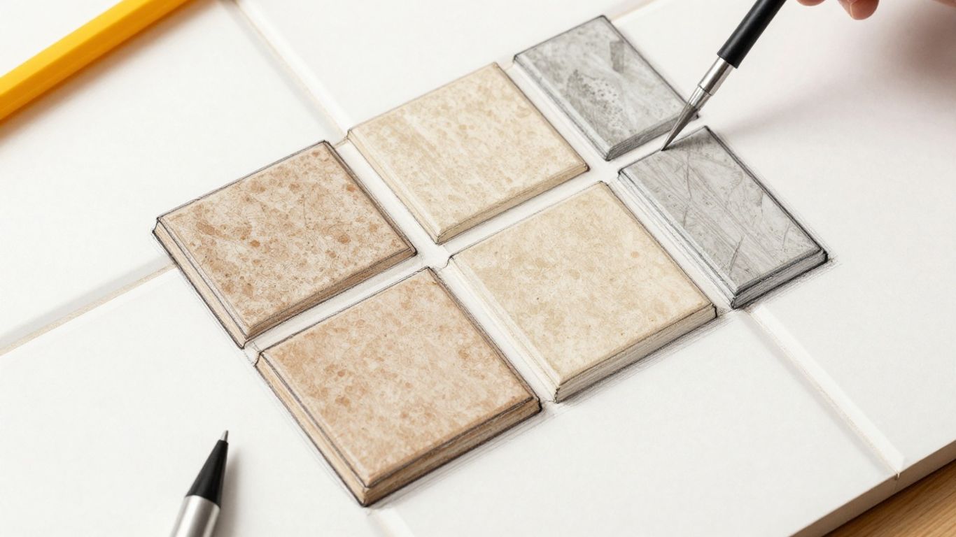 后挡板灌浆纹理和应用草图。