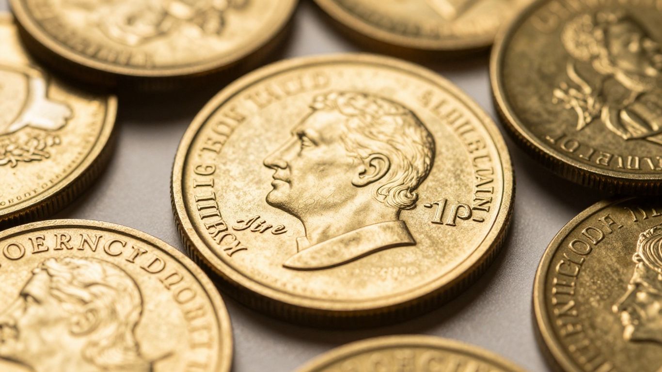 Pièces et lingots d'or brillants, symbole d'investissement.