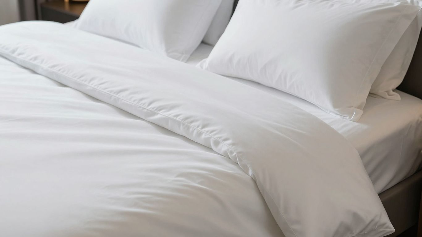 Luxurious sateen bed linen with a subtle sheen.