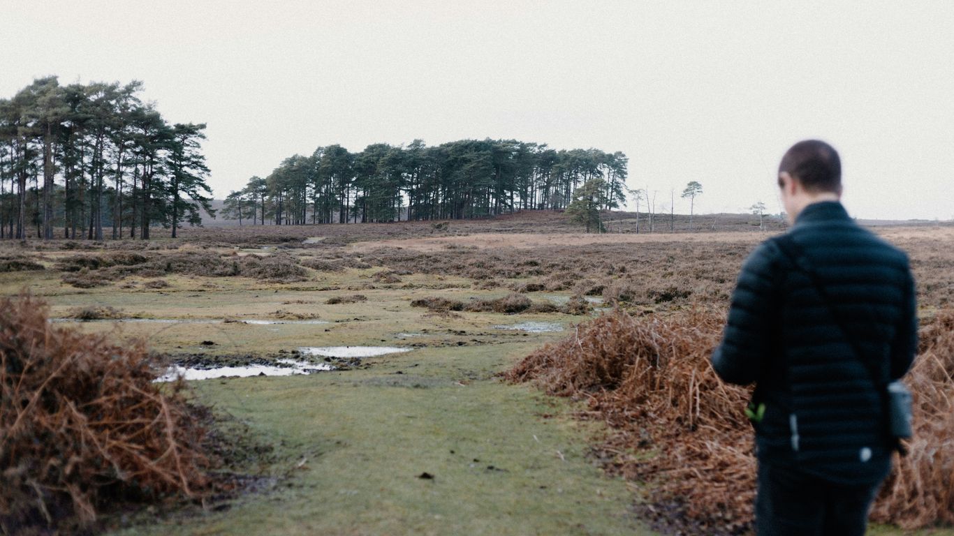 A man standing in the middle of a field
