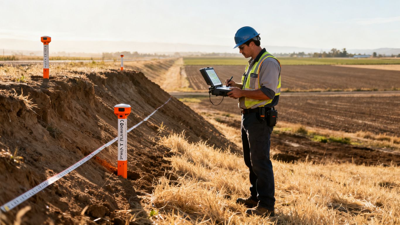 Survey control and aerial data review fieldwork