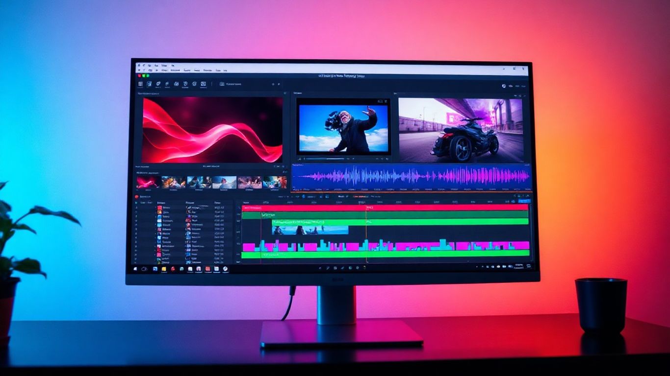 AI video editor interface on a computer screen.