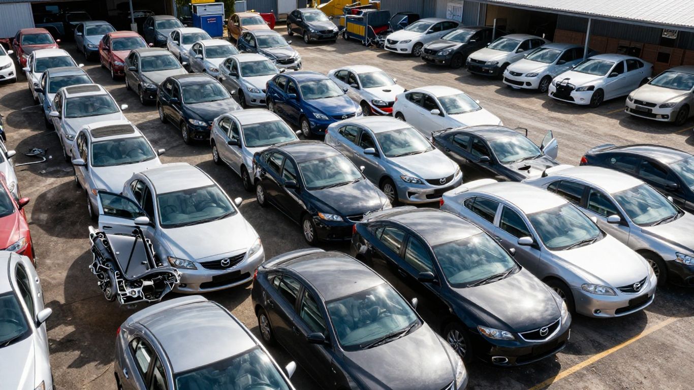 Mazda 3 parts at a wrecking yard