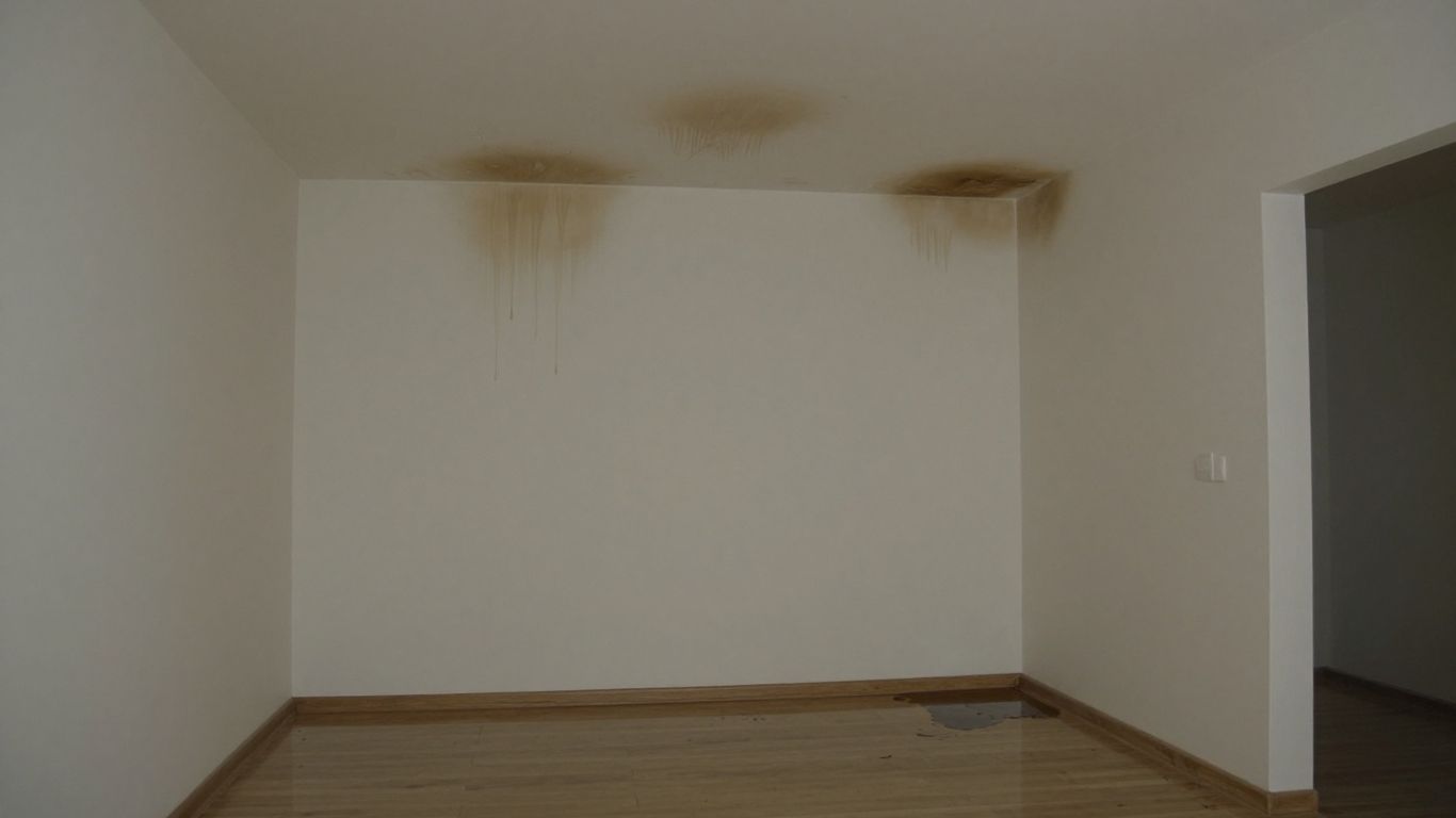 Daños por agua en el interior de una casa.