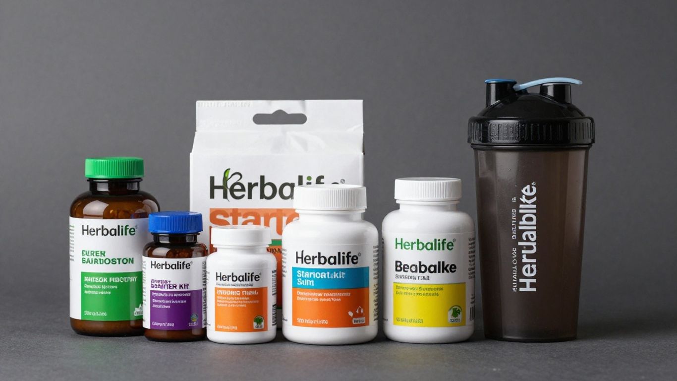 Herbalife starter kit contents and shaker cup.