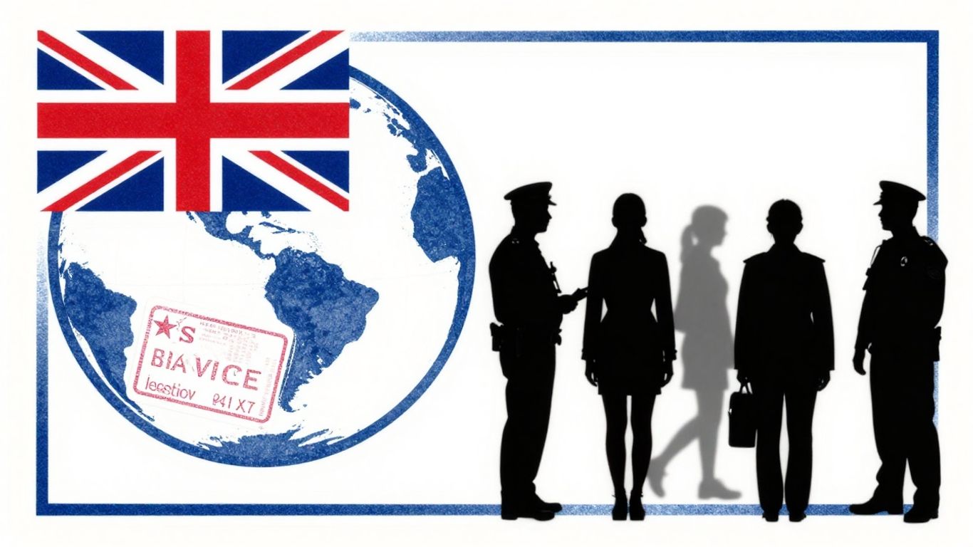 UK visa and migrant return policy illustration.