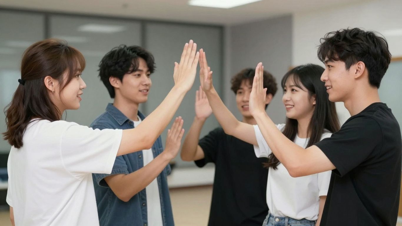 Pessoa se divertindo com clones digitais em fotos.