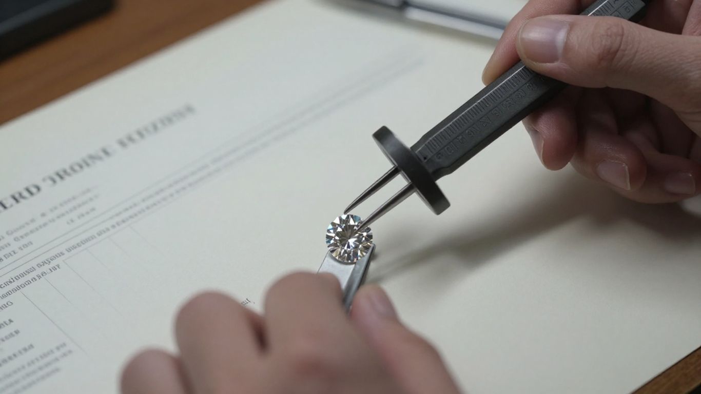Loose diamond viewed through a jeweler's loupe