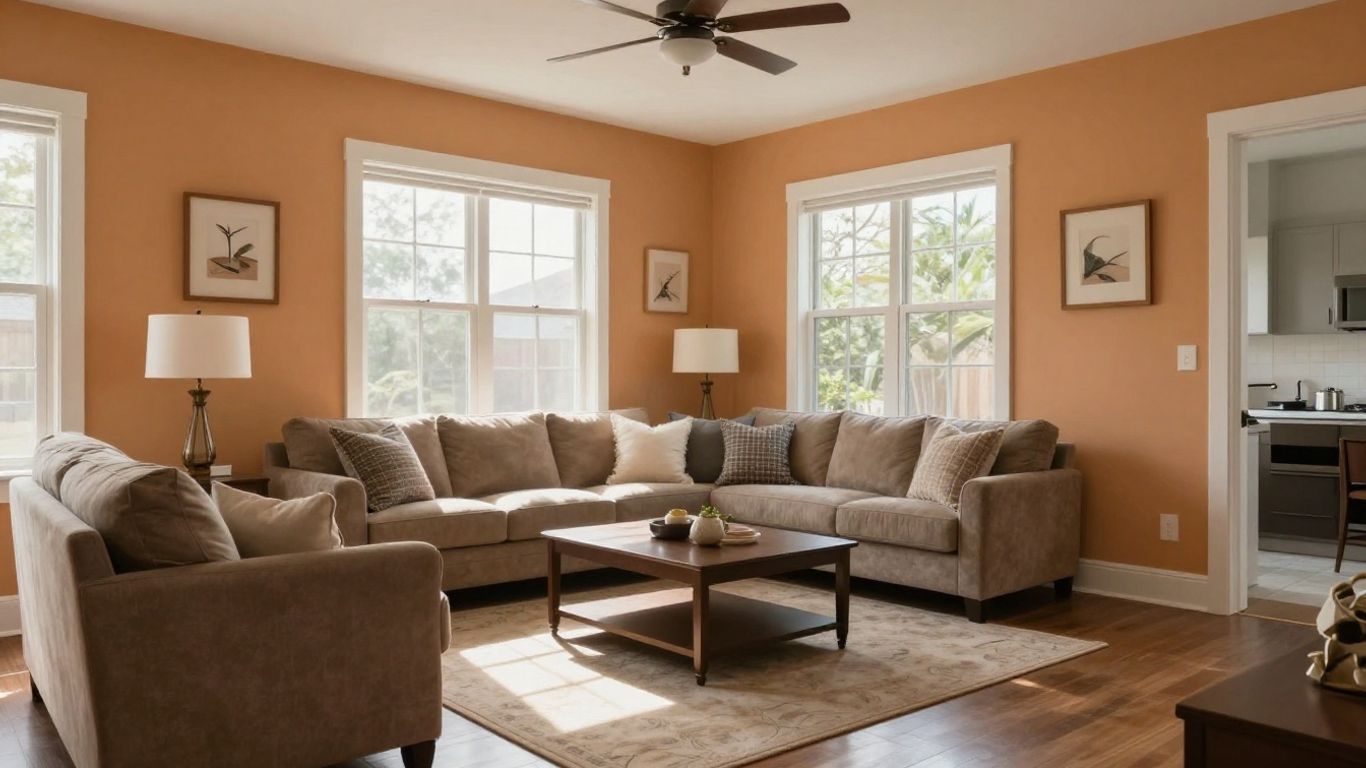 Newly painted living room interior in Orlando.