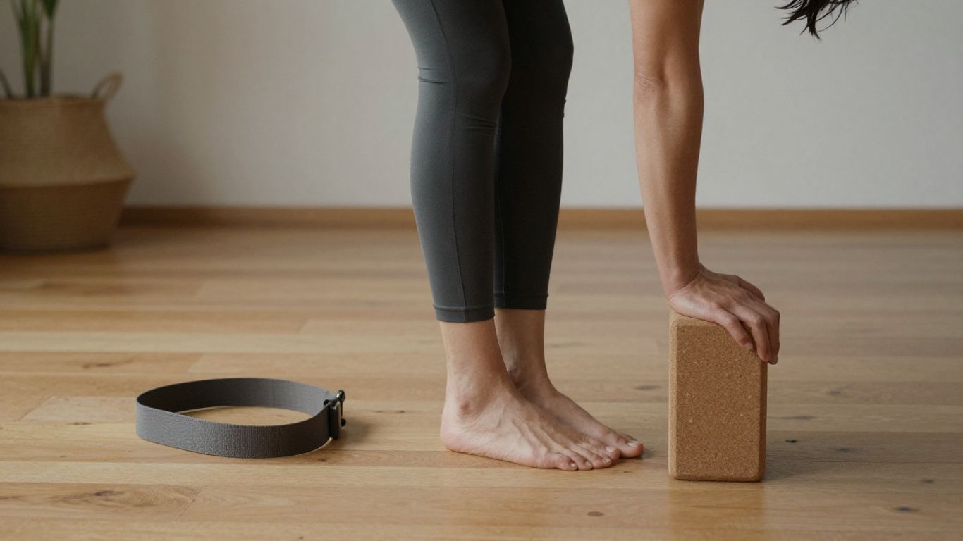 Yoga blocks supporting balanced standing poses