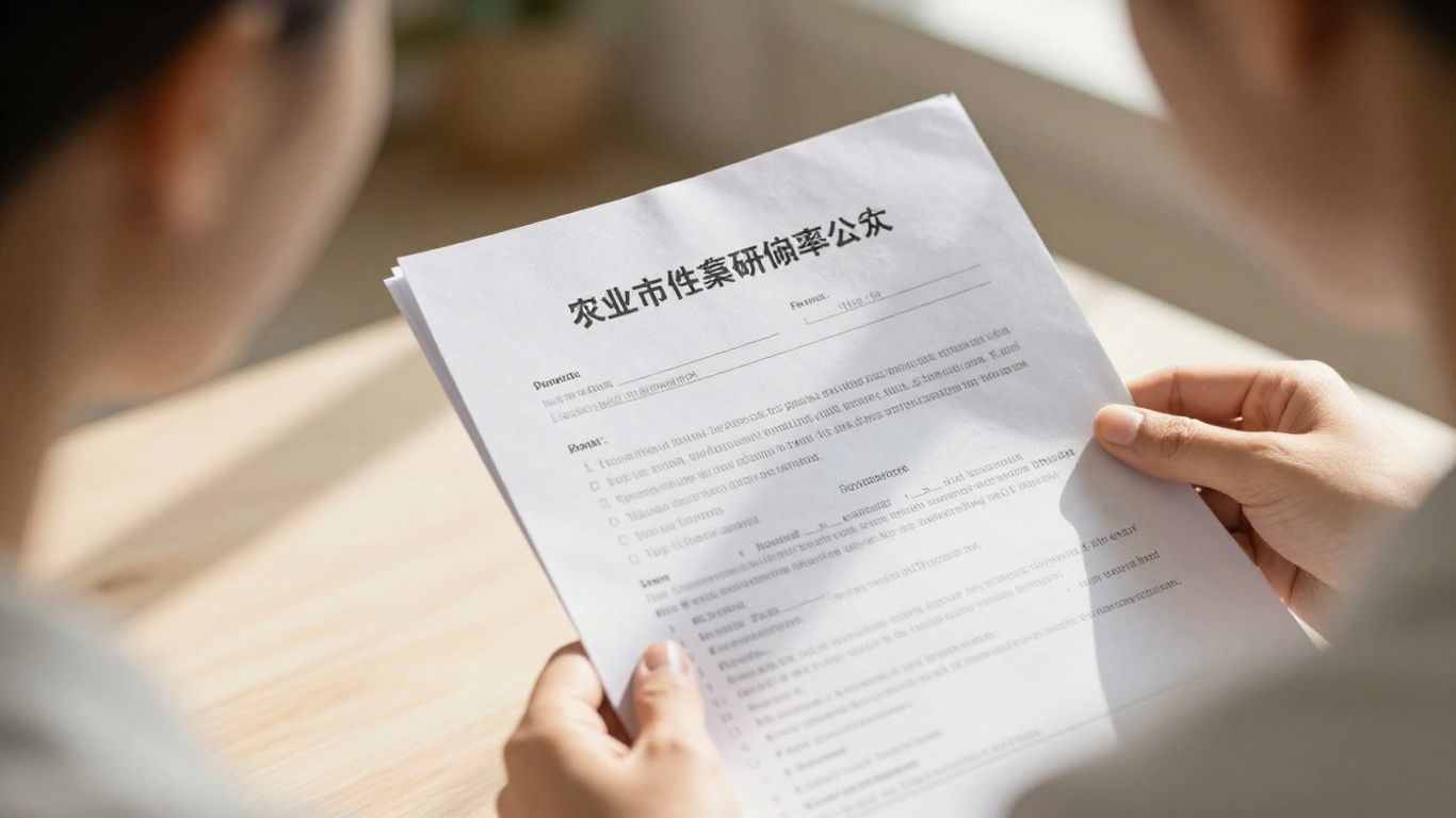 Borrower reviewing student loan documents with hopeful expression.