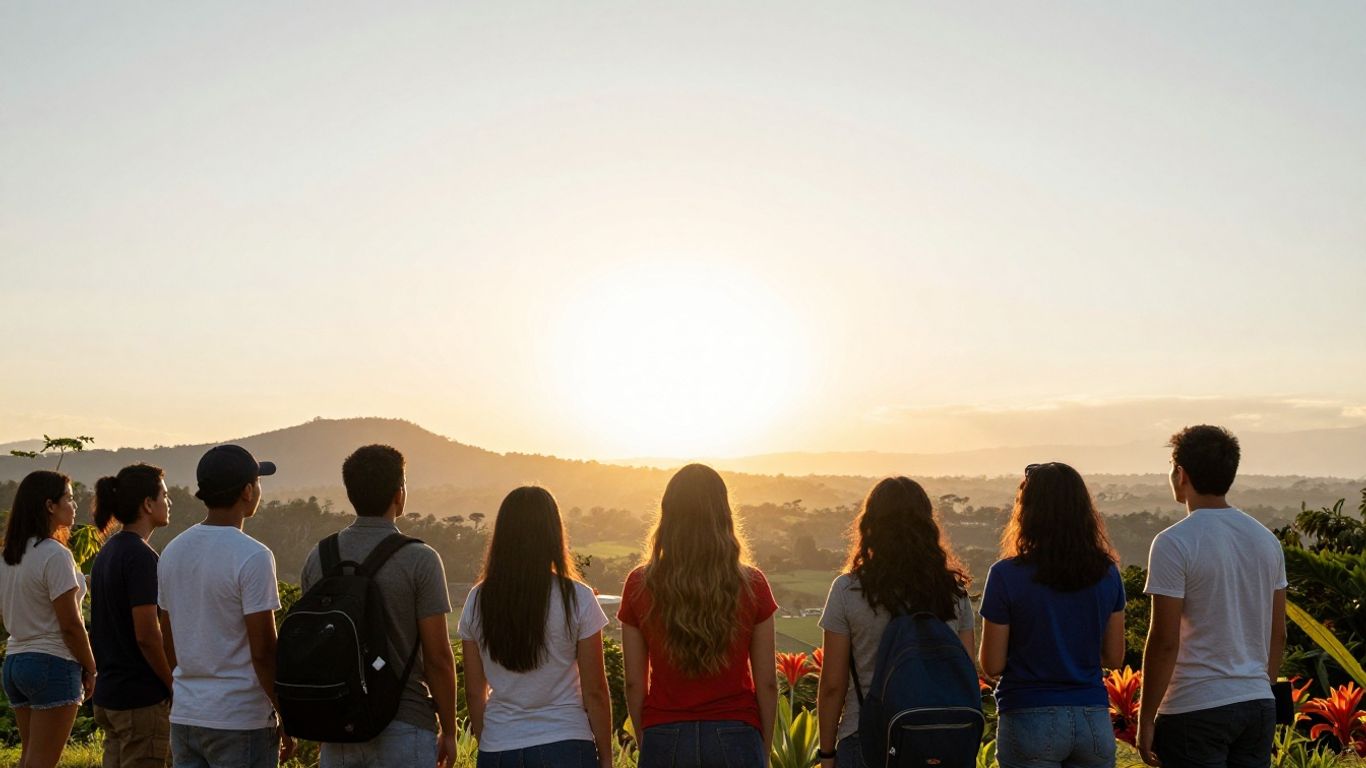 People looking towards a hopeful future in El Salvador.