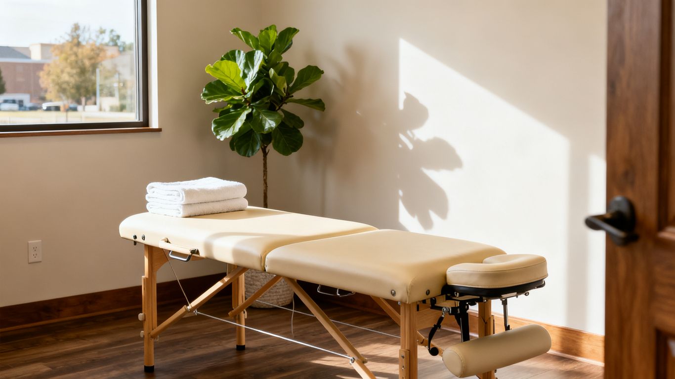 Person relaxing in a calm chiropractic wellness room