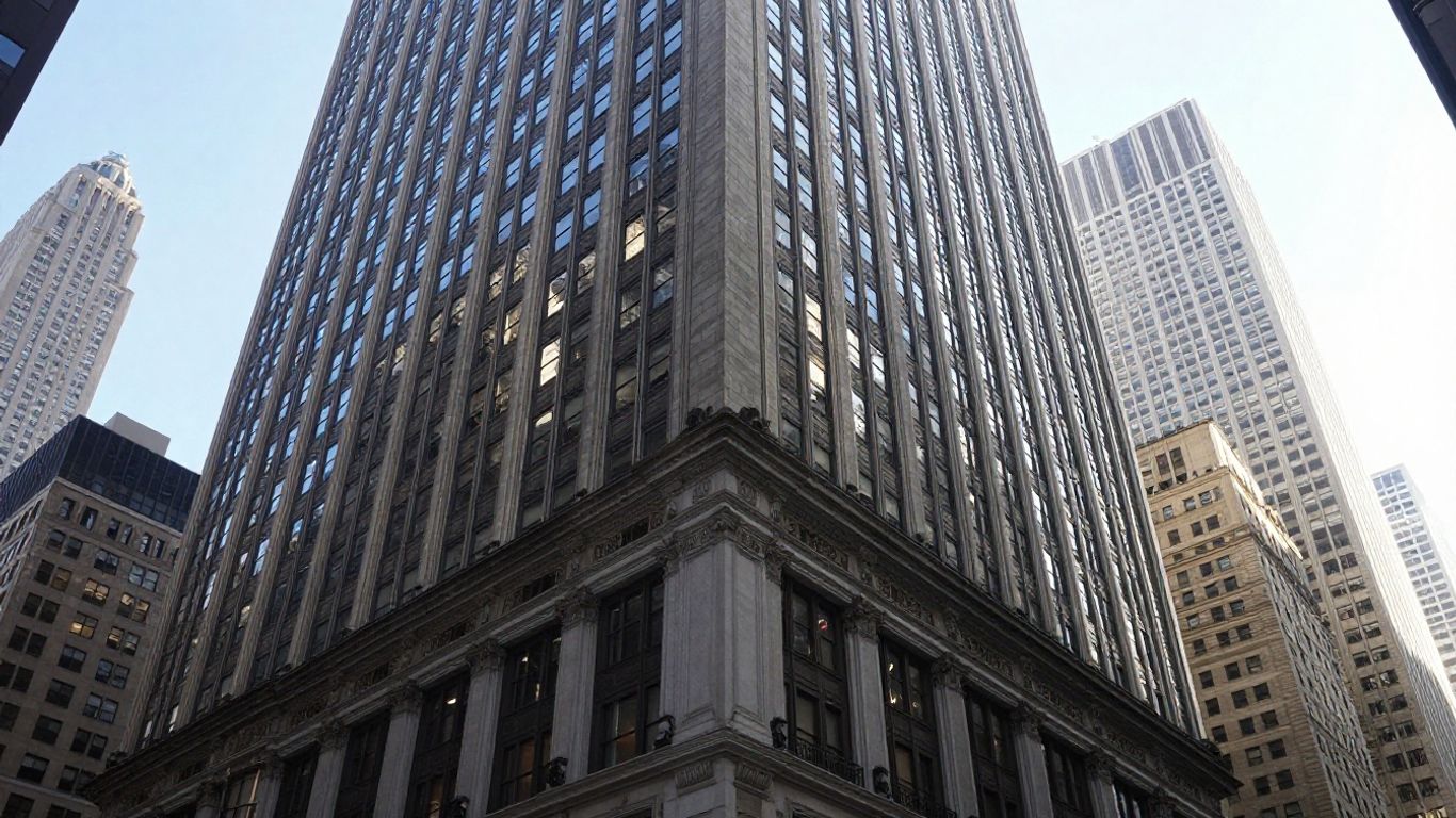 NYC skyline and building facade