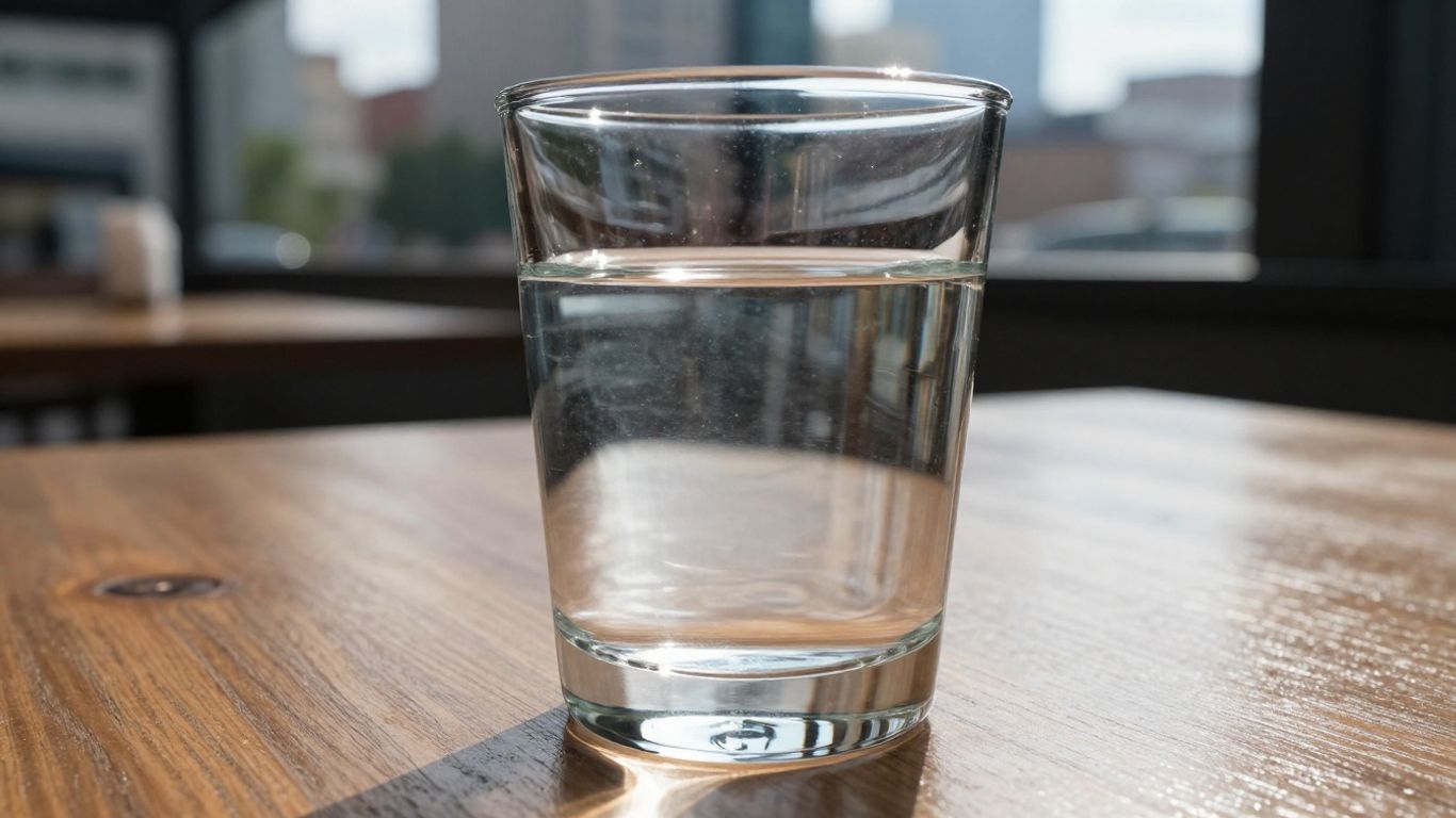 Goutte d'eau tombant dans un verre d'eau claire.
