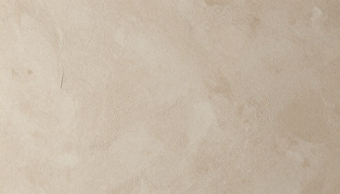 A textured Marmorino Venetian plaster wall in an earthy tone, catching the light to highlight its natural, stone-like finish