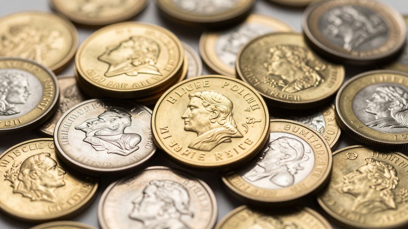 Gold and silver bullion bars with rare coins.