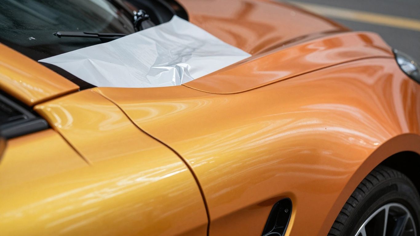 Car wrap transformation close-up