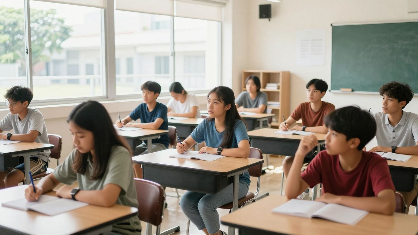Digital marketing training in a modern Singapore classroom.