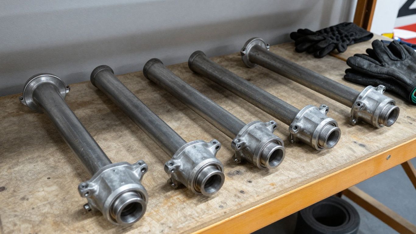 Used differential assemblies in a workshop