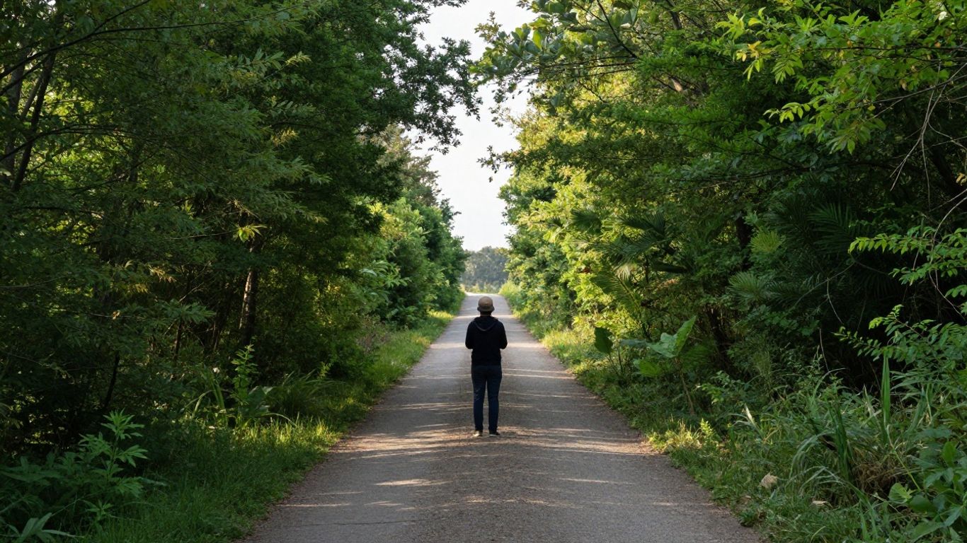 Person on a path towards a bright future