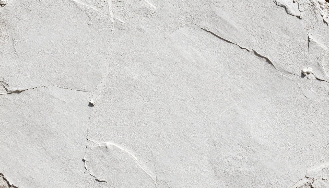 Close-up of plaster in a patchy-white drying phase showing uneven drying