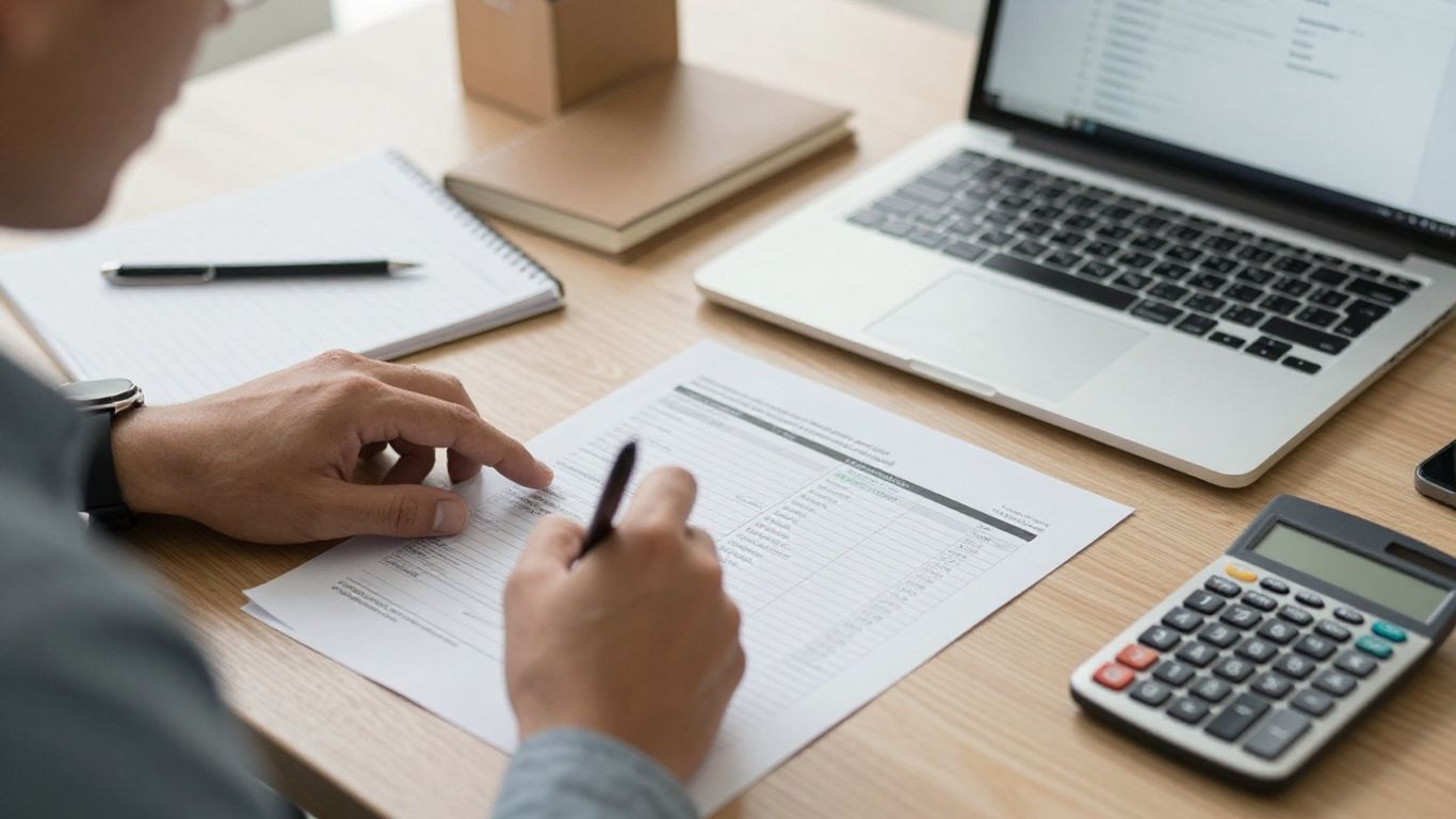 Trader reviewing prop firm rules at home