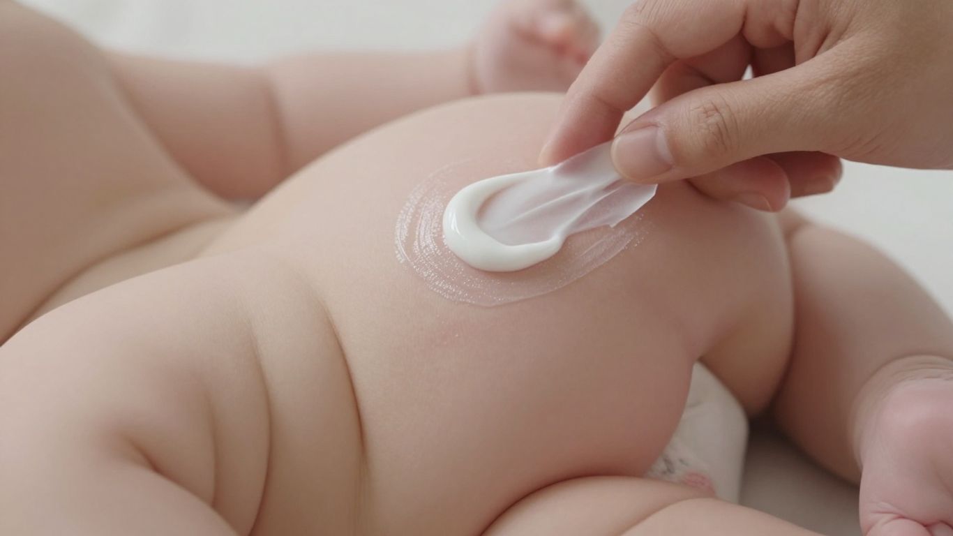 Bebé con crema para pañal Suavinex.
