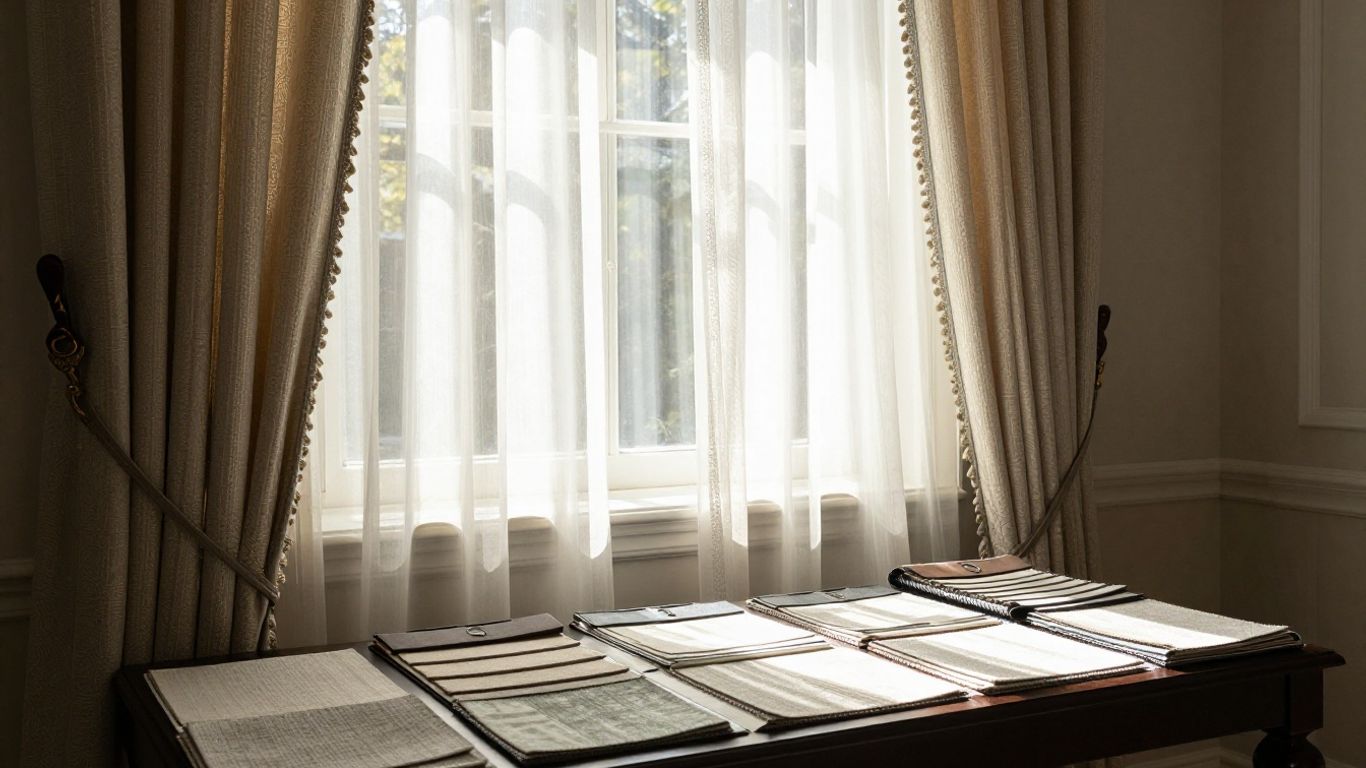 Elegant window treatments in a sunlit room.