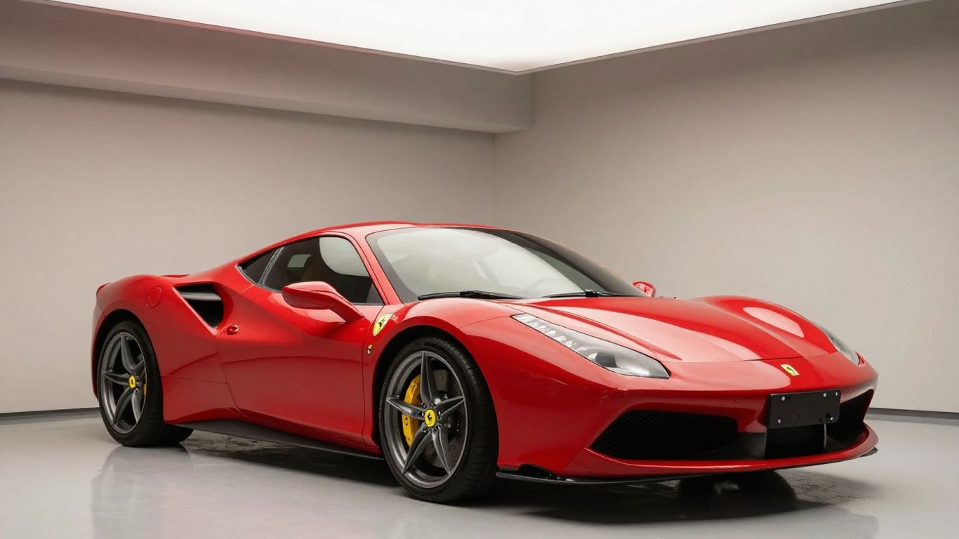 Ferrari 488 GTB in a secure, well-lit garage.