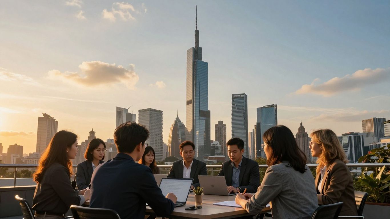 Australian startup growth and collaboration in a modern city.