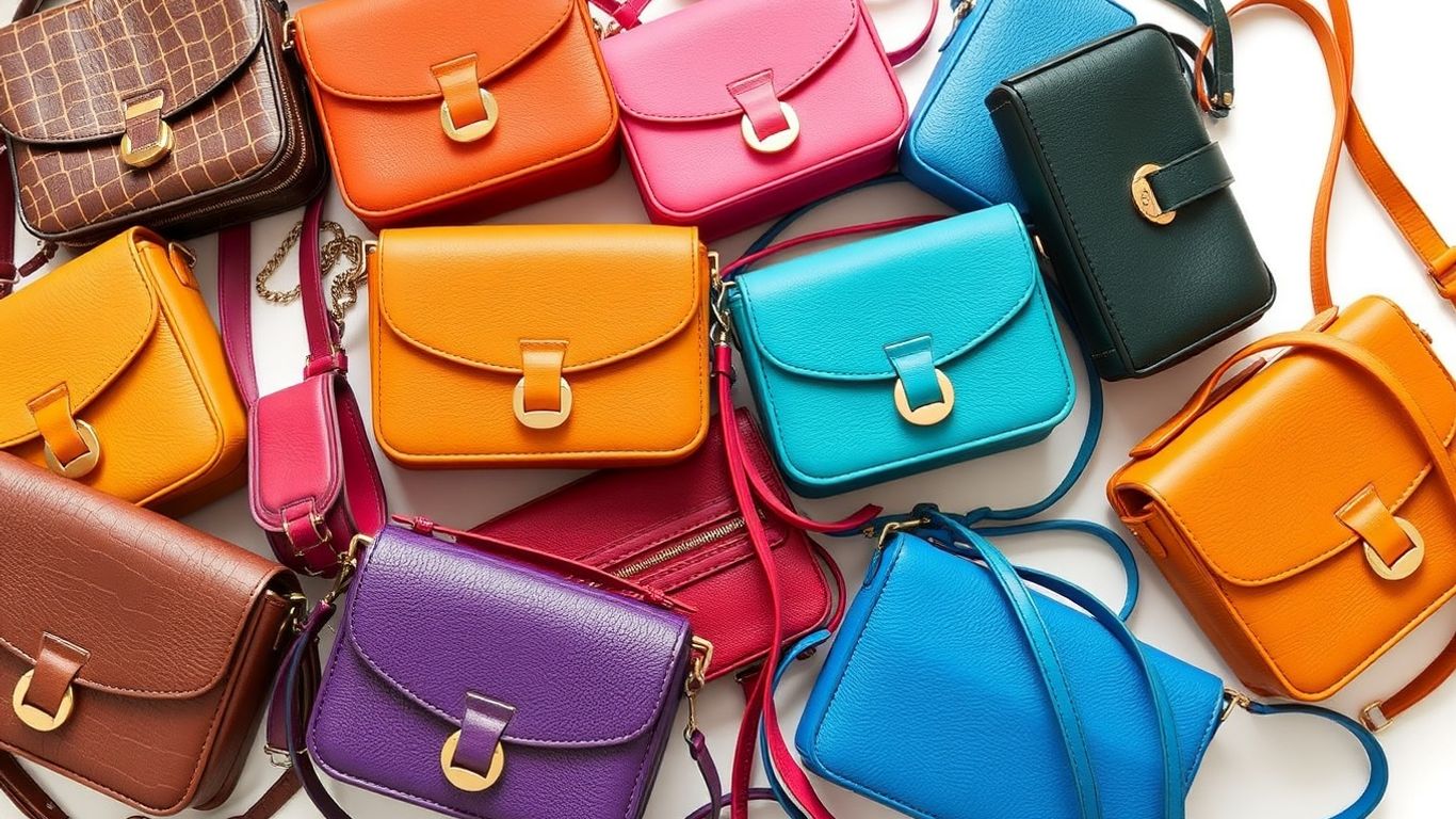Collection of popular crossbody bags in trending colors.