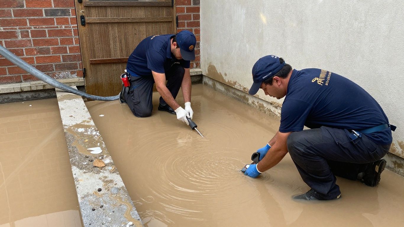 Dacula water damage restoration team cleaning a flooded home.