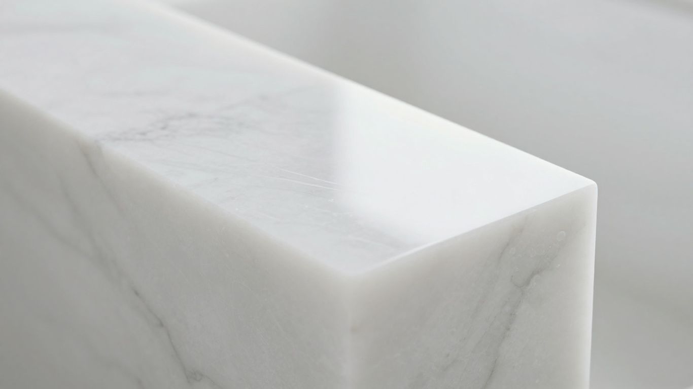 Elegant white quartz worktop surface
