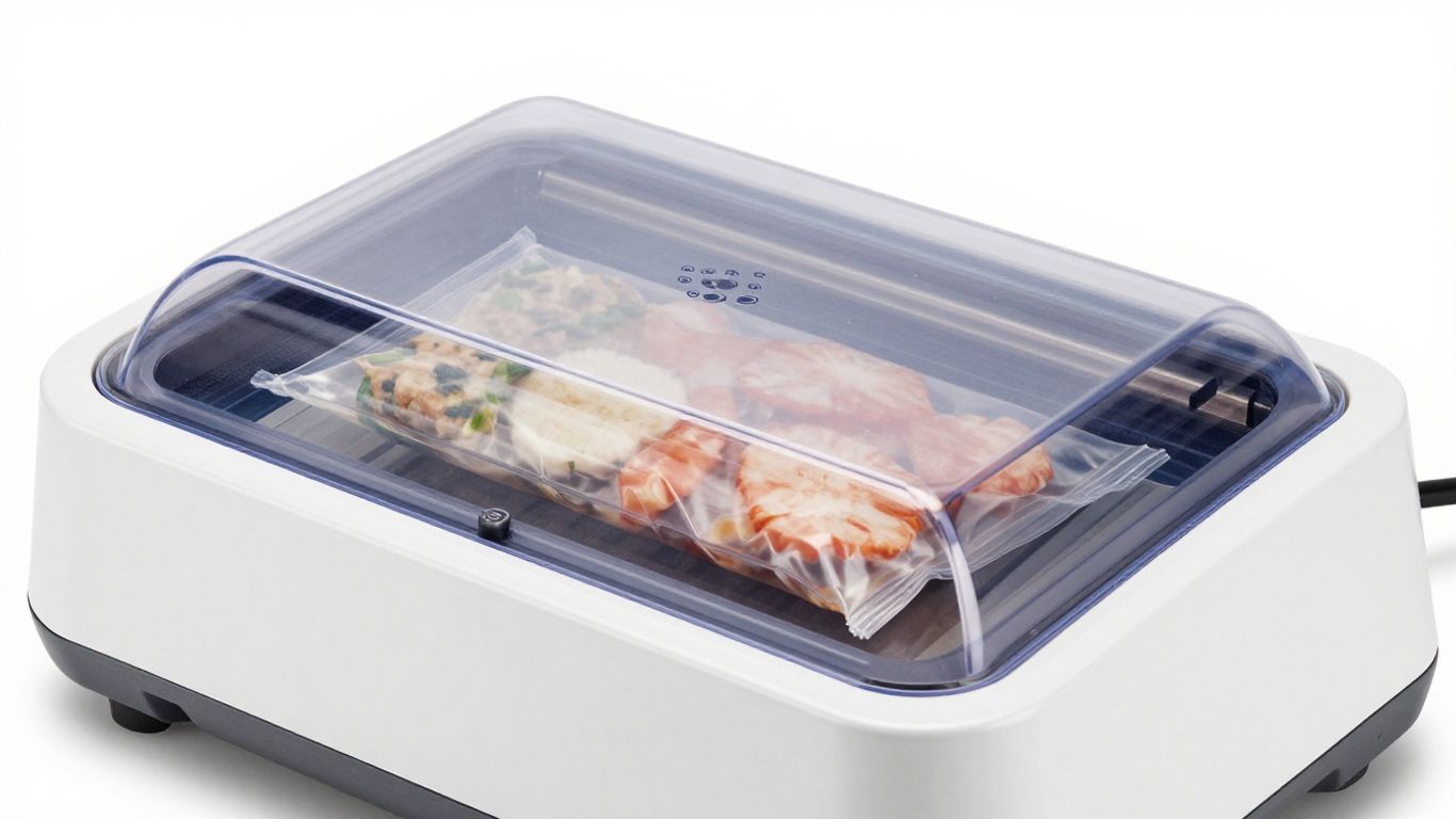 เครื่องซีลสุญญากาศกำลังทำงาน