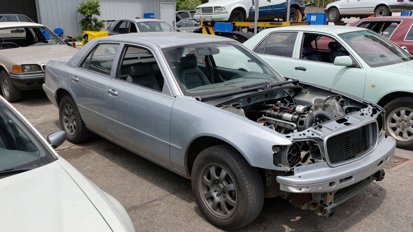 Chrysler 300 Series car parts at a wrecking yard.