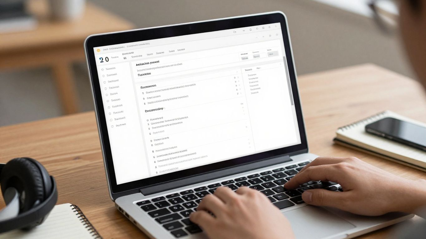 Écran affichant des consignes et des données connectées dans un workflow IA