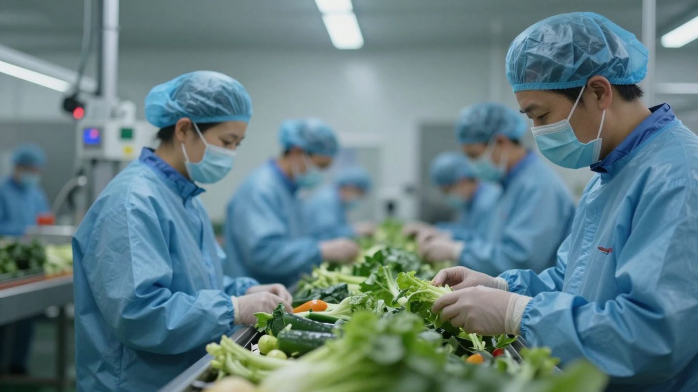 Lebensmittelproduktion mit Fokus auf Qualität und Nachhaltigkeit.