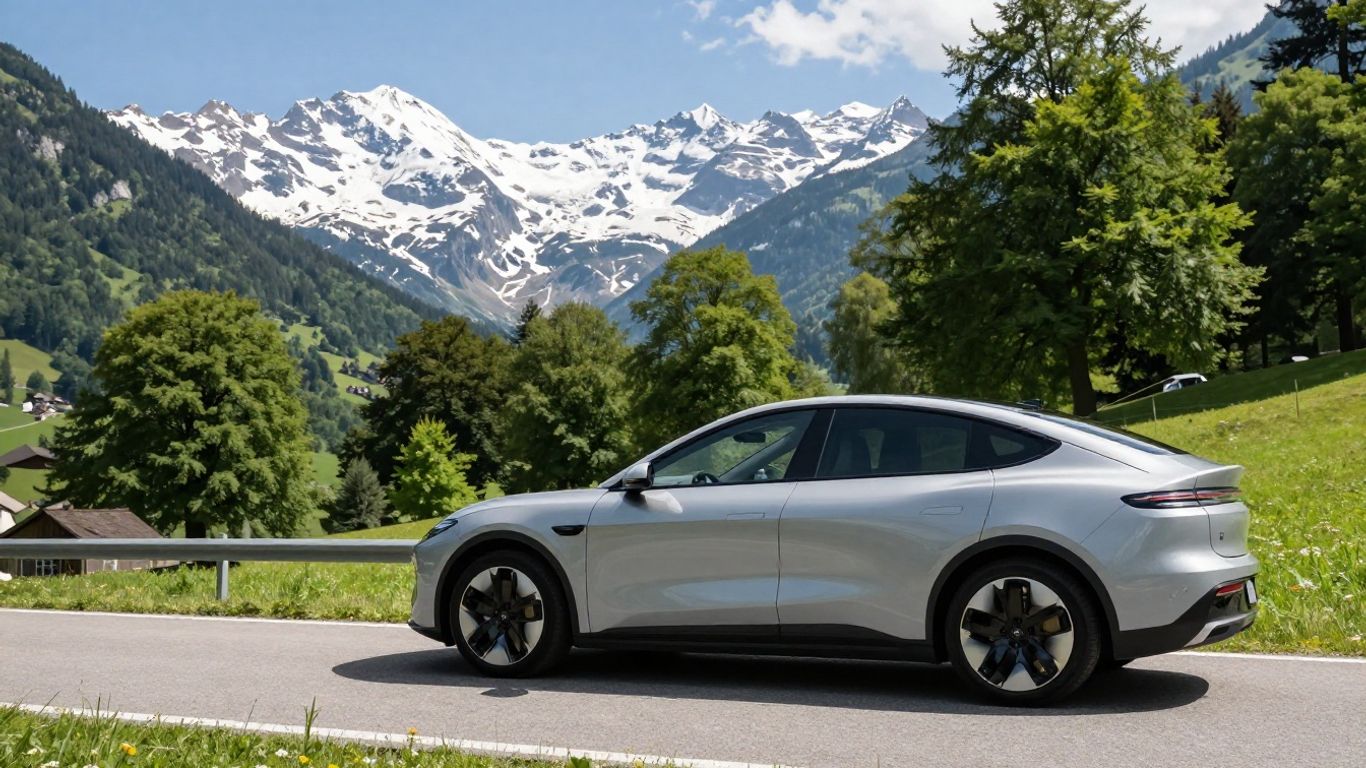 Hybrid Auto Schweiz: Berge und Auto