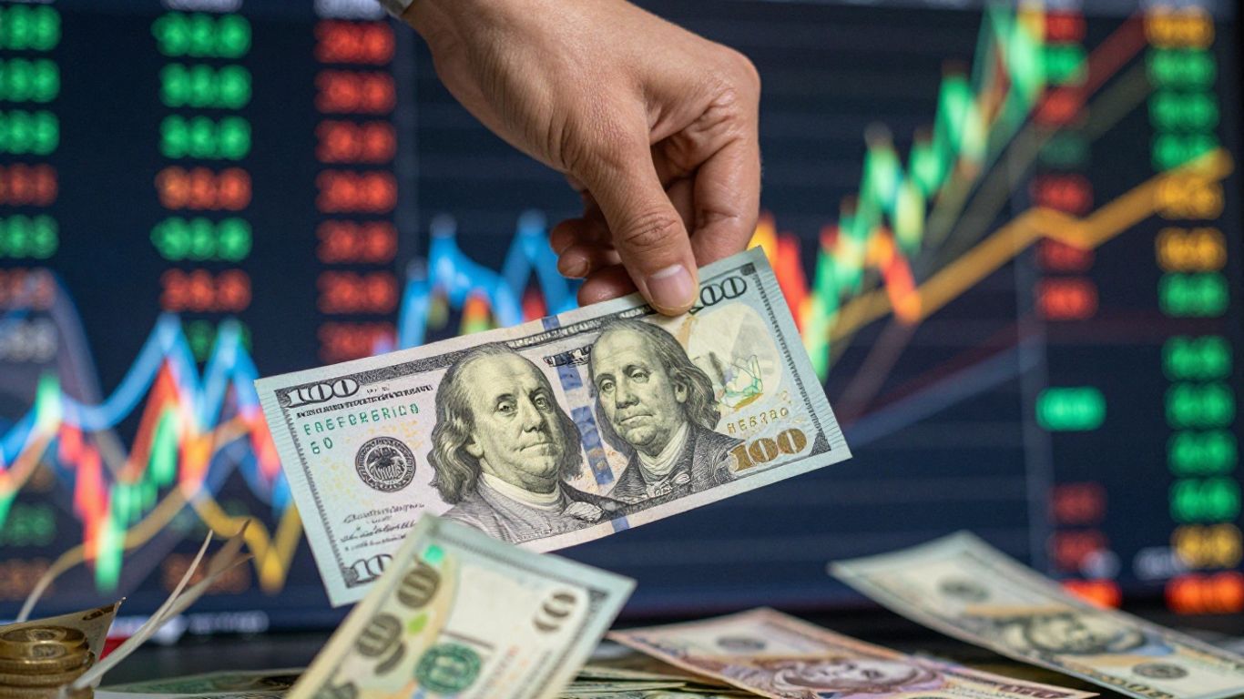 Live forex trade chart showing currency movements.