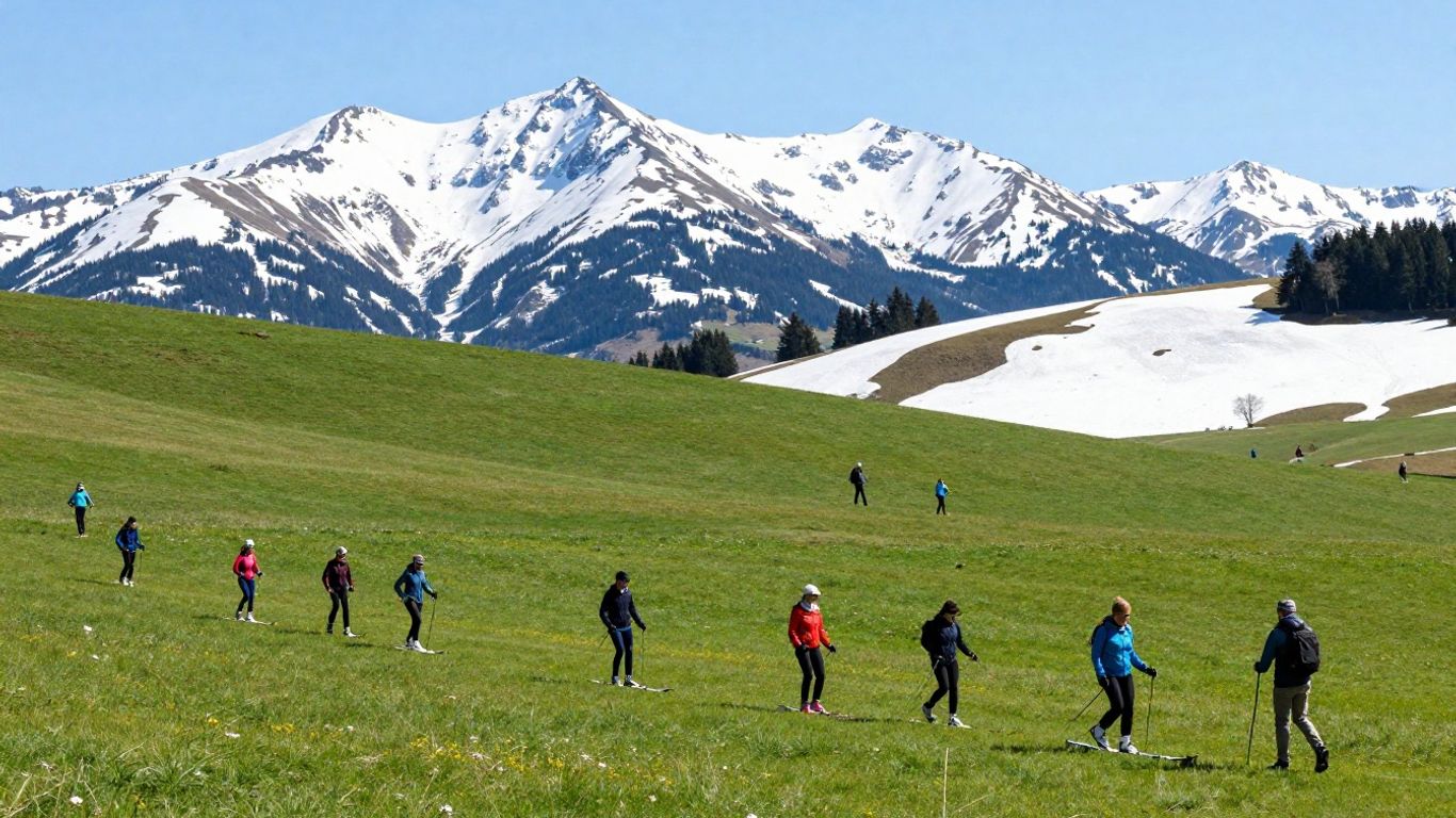 Belgian winter and summer landscapes with people enjoying activities.