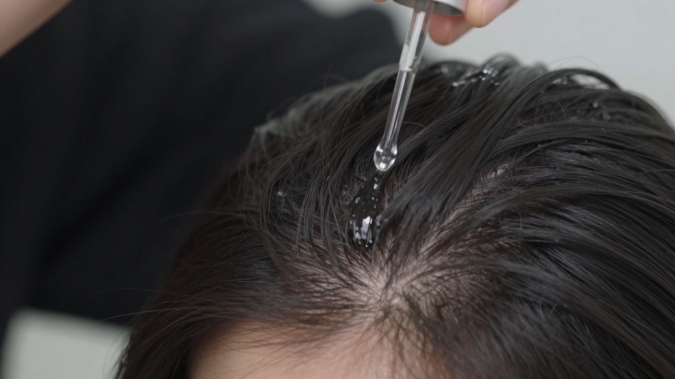 Scalp with topical minoxidil application