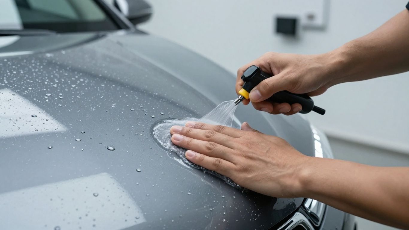 Car being detailed, sparkling clean