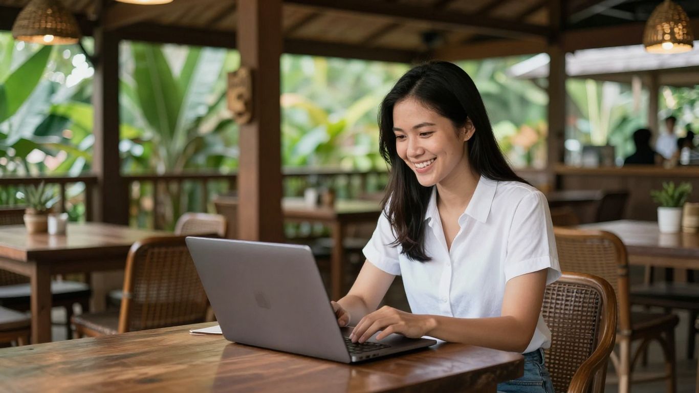 Travelers working in sunny Chiang Mai