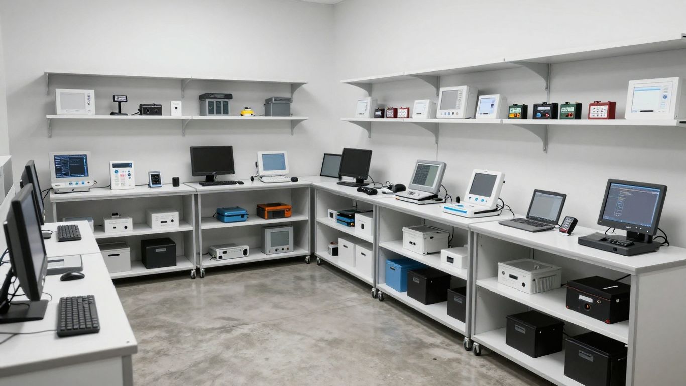Interior of modern Volvo service department