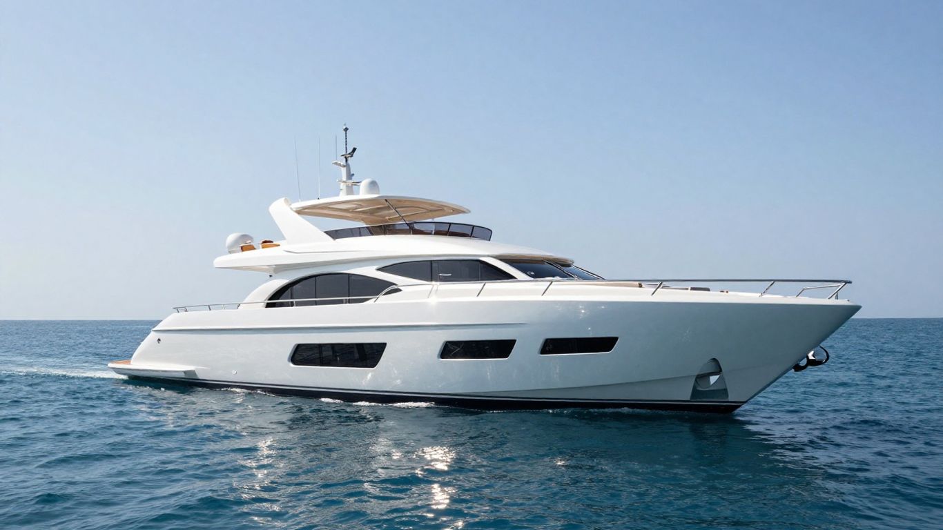 Motor Yacht Sirocco cruising on blue water.