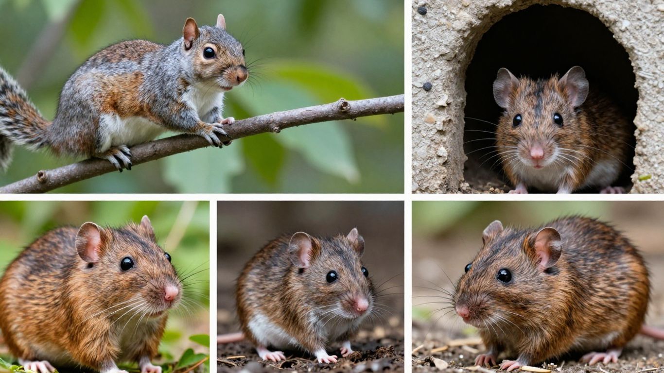 Common Western NY rodents: squirrel, mouse, and rat.